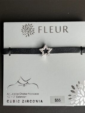 FLEUR Star Cubic Zirconia Black Choker